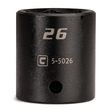 Capri Tools 1/2 in Drive 26 mm 6-Point Metric Shallow Impact Socket 5-5026